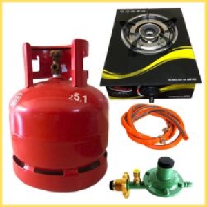 Trọn Bộ Bình Bếp Gas Đơn Mặt Kính 