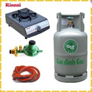 Trọn Bộ Bình Bếp Gas Đơn rinnai Mặt Men