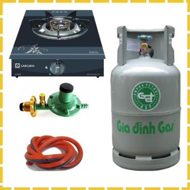Trọn Bộ Bình Gas Bếp Gas Đơn Sakura Van Dây