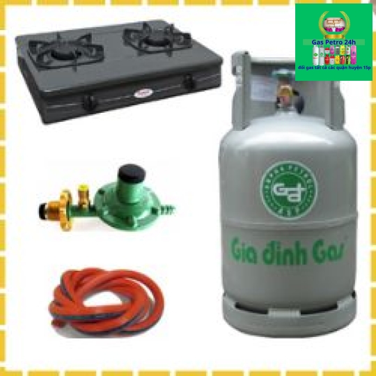 Trọn Bộ Bình Gas Bếp Gas Đôi Rinnai Van Dây Tự Động