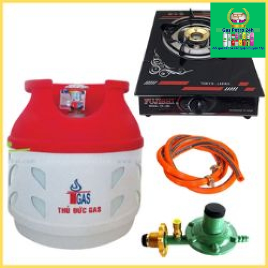 Trọn Bộ Bình Bếp Gas Đơn Mặt Kính 6kg