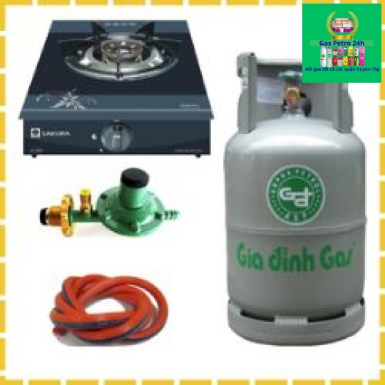 Trọn Bộ Bình Bếp Gas Đơn sakura Mặt Kính 