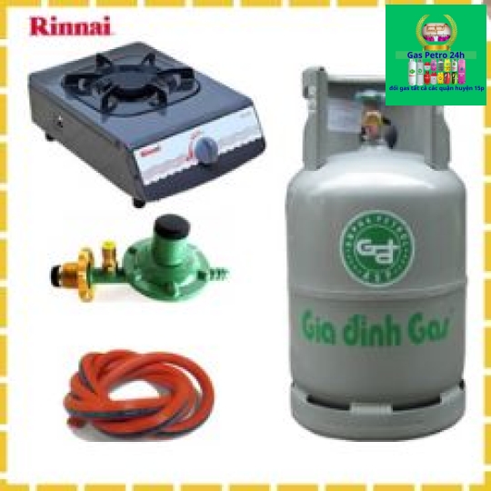 Trọn Bộ Bình Bếp Gas Đơn rinnai Mặt Men