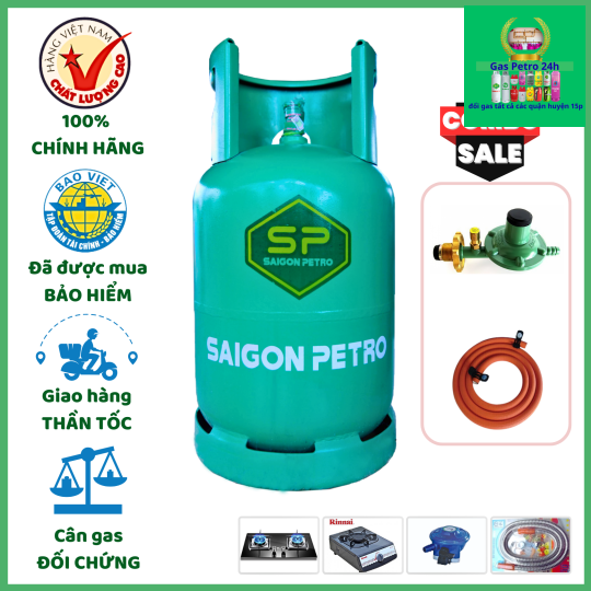 Bình Gas Saigon Petro Đỏ 12kg  Đổi Gas Tất Cả Các Quận Huyện 15P