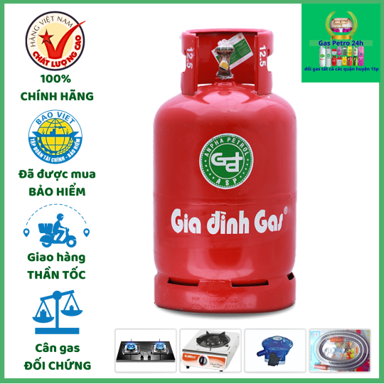 Gas Gia Đình Xanh Đậm 12kg  Đổi Gas Tất Cả Các Quận Huyện 15P