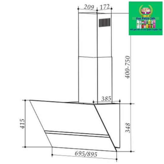 Máy hút mùi Faster FS-3688SS 70 Nhập Khẩu