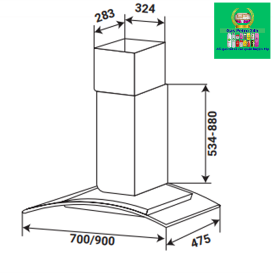 Máy hút mùi Kaff KF-GB107PB Nhập Khẩu