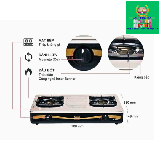 Bếp Gas Rinnai RI-602DI Nhập Khẩu Indonesia
