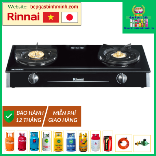 Bếp Gas Đôi Rinnai RV-6 Double Glass (L) Việt - Nhật Chính Hãng