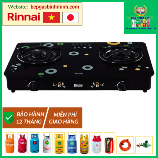 Bếp Gas Đôi Rinnai RV-615 Slim (GL-Bubble) Việt - Nhật