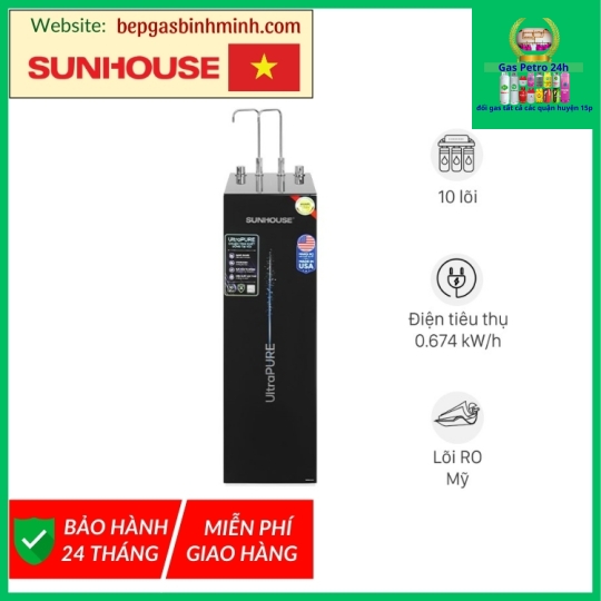 Máy lọc nước RO nóng nguội lạnh Sunhouse UltraPURE SHA76210KL 10 lõi