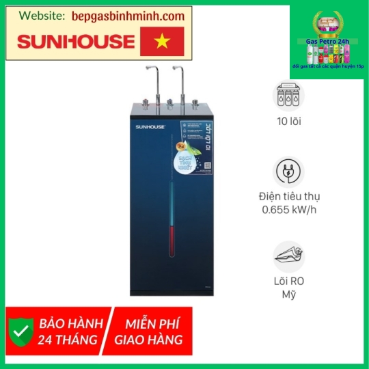 Máy lọc nước RO nóng nguội lạnh Sunhouse SHA76219CK 10 lõi