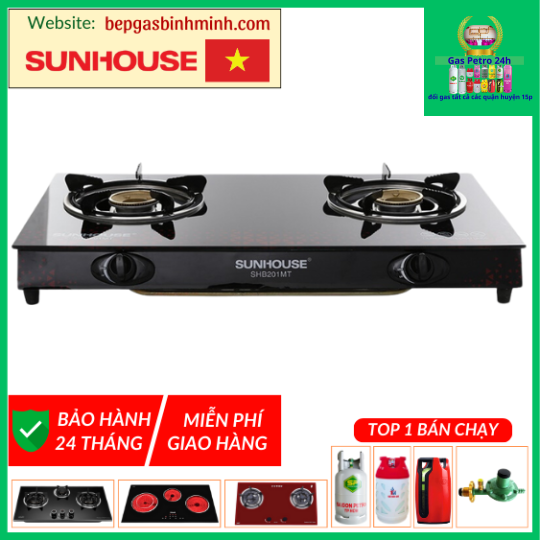 Bếp Gas Đôi Mặt Kính SUNHOUSE SHB 201MT