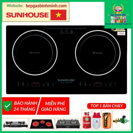 Bếp Hồng Ngoại Âm SUNHOUSE SHB9112MT 3600W